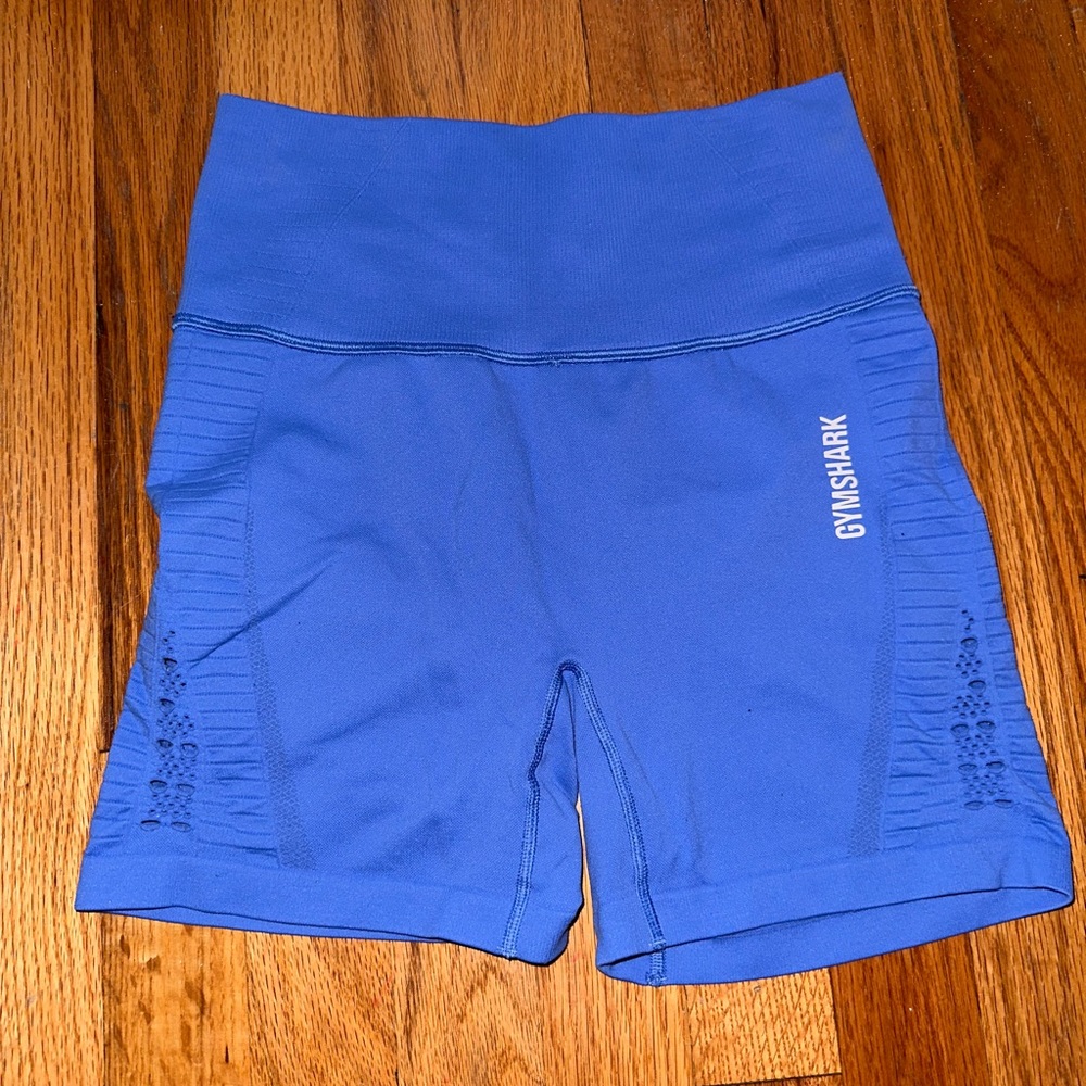 Gym shark women blue shorts with mesh on side